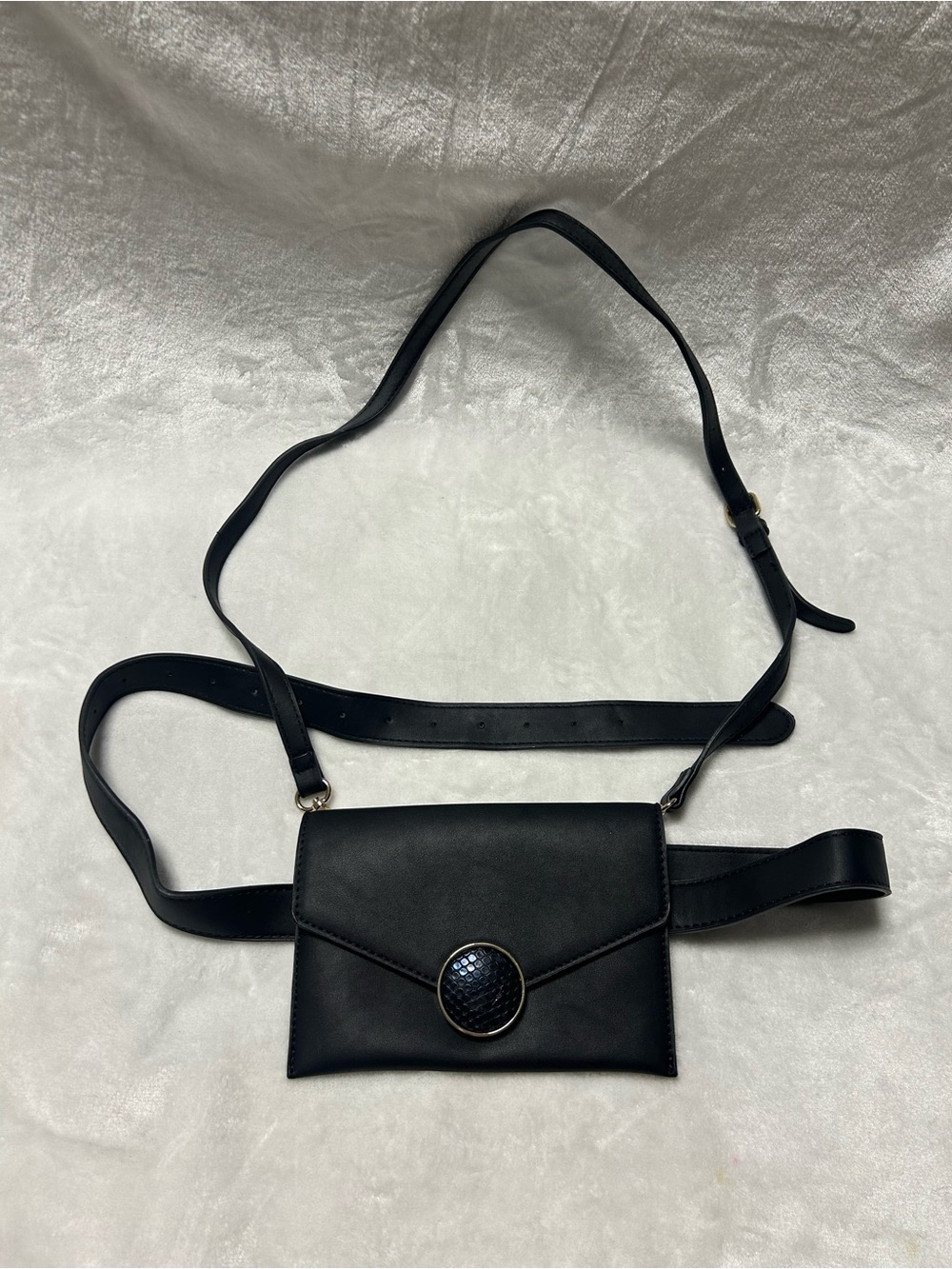 Women’s Aldo black fanny pack waist bag shoulder bag purse crossbody bag clutch